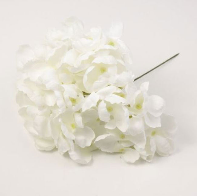 Hortensias Londres. Flores Flamencas para el Pelo. Blanco. 20cm